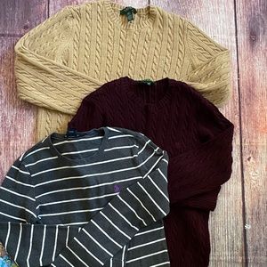 Ralph Lauren Women’s Sweaters Lot Of 3.